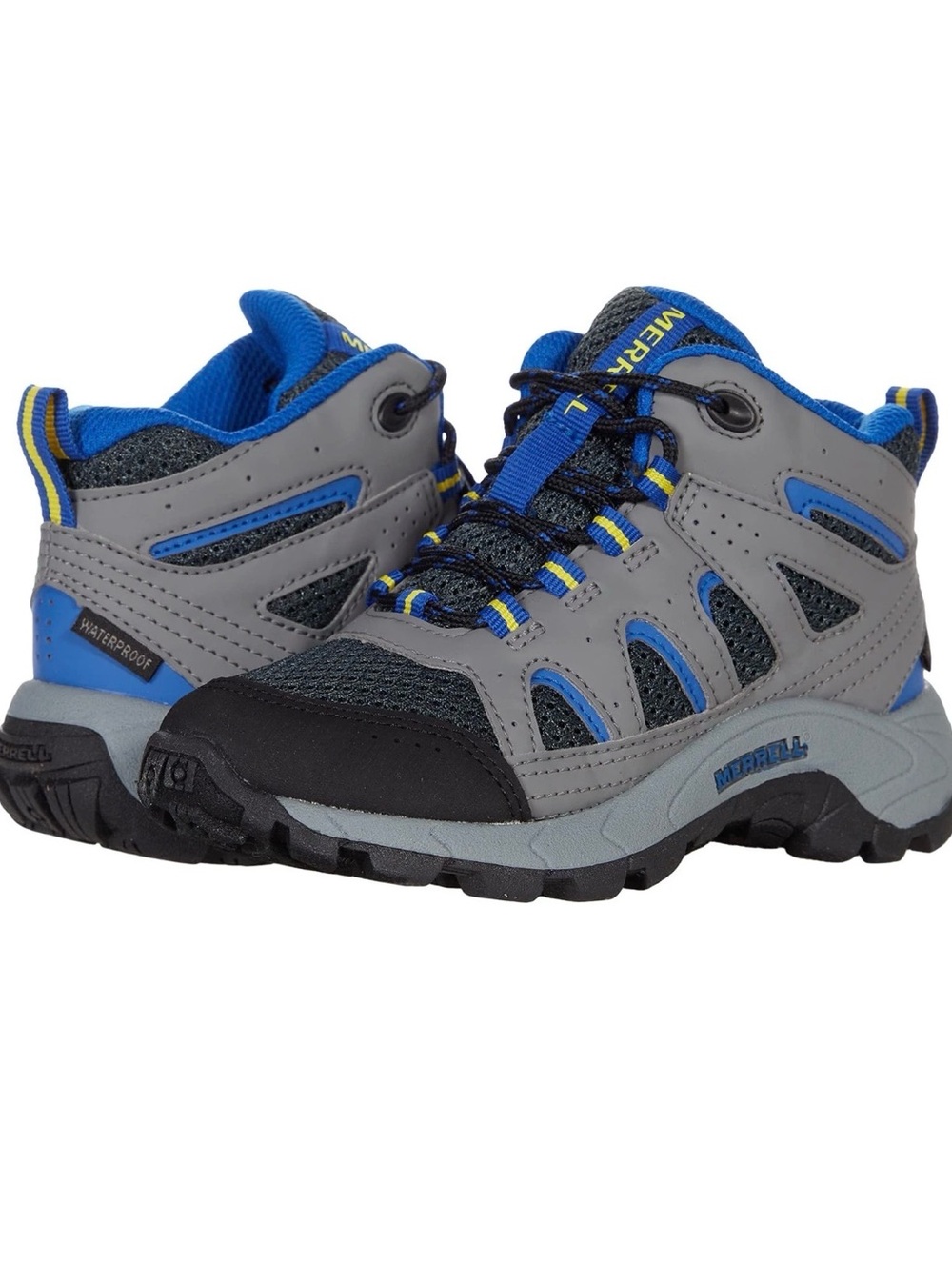 Merrell Oakcreek Mid Waterproof Boot - Kids' 1 Gray Outdoor Hiking Boots